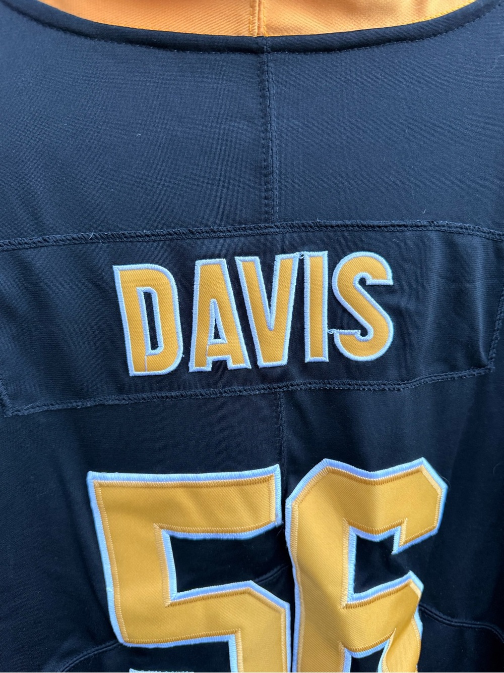 NFL Saints Black and Gold #56 Davis Men's Football Jersey Size Small - Picture 5 of 8
